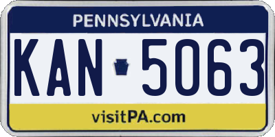 PA license plate KAN5063