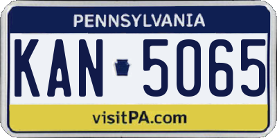 PA license plate KAN5065
