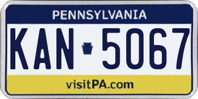 PA license plate KAN5067