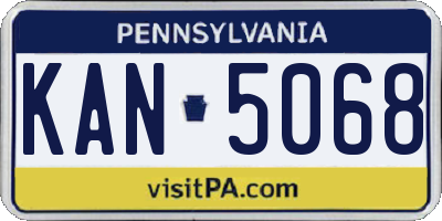 PA license plate KAN5068