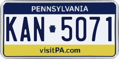 PA license plate KAN5071