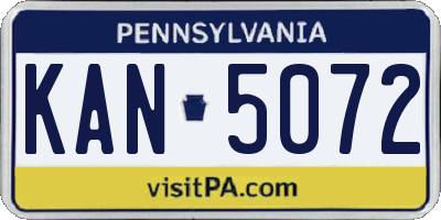 PA license plate KAN5072