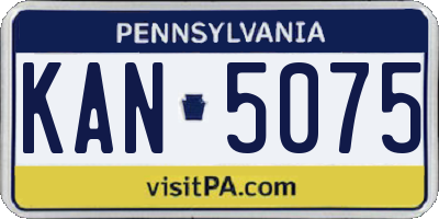 PA license plate KAN5075