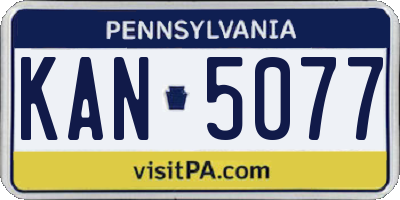 PA license plate KAN5077