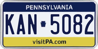 PA license plate KAN5082