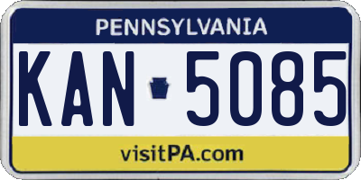 PA license plate KAN5085