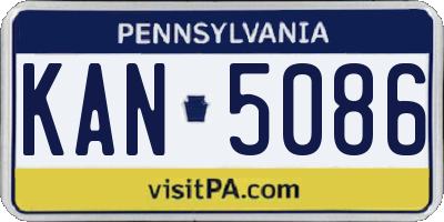 PA license plate KAN5086