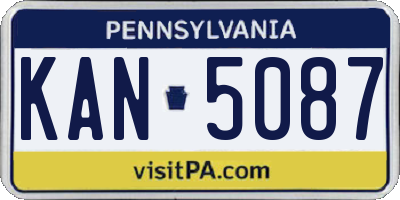 PA license plate KAN5087