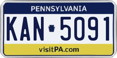 PA license plate KAN5091