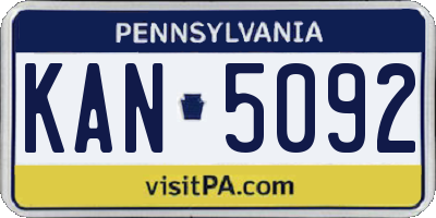 PA license plate KAN5092