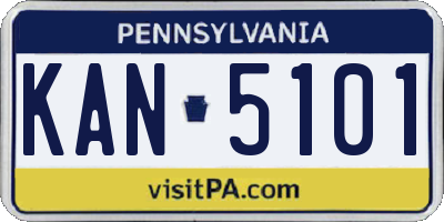 PA license plate KAN5101