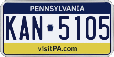 PA license plate KAN5105