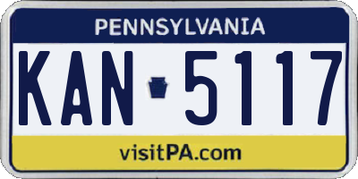 PA license plate KAN5117