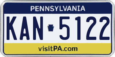 PA license plate KAN5122