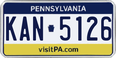 PA license plate KAN5126