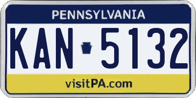 PA license plate KAN5132