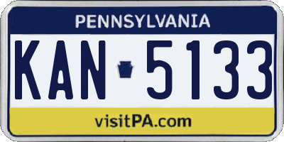 PA license plate KAN5133