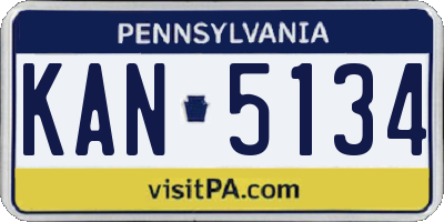 PA license plate KAN5134