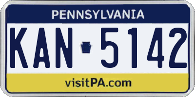 PA license plate KAN5142