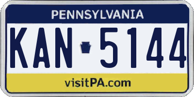 PA license plate KAN5144