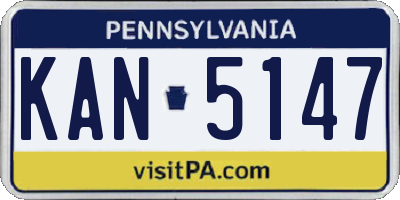 PA license plate KAN5147