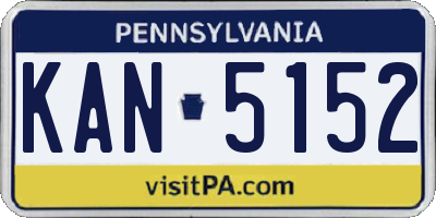 PA license plate KAN5152