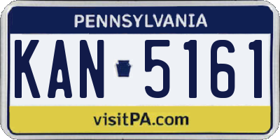 PA license plate KAN5161