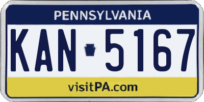 PA license plate KAN5167