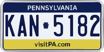 PA license plate KAN5182