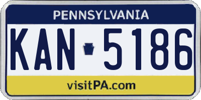 PA license plate KAN5186