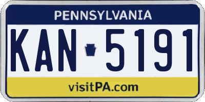 PA license plate KAN5191