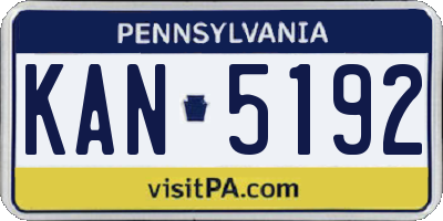 PA license plate KAN5192