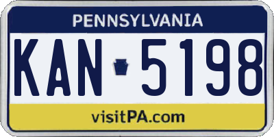 PA license plate KAN5198