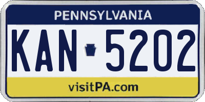 PA license plate KAN5202