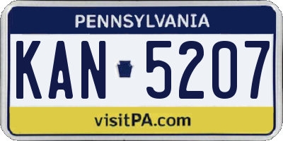PA license plate KAN5207