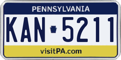 PA license plate KAN5211