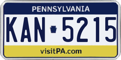 PA license plate KAN5215