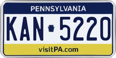 PA license plate KAN5220