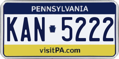 PA license plate KAN5222