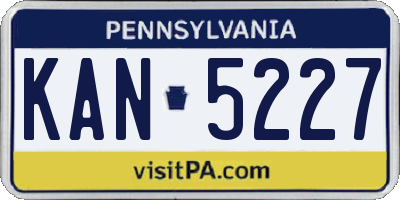 PA license plate KAN5227