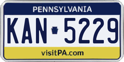 PA license plate KAN5229