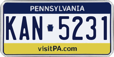 PA license plate KAN5231