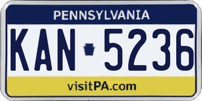 PA license plate KAN5236