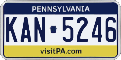 PA license plate KAN5246