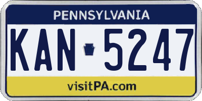 PA license plate KAN5247