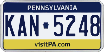 PA license plate KAN5248