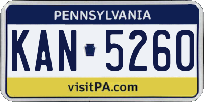 PA license plate KAN5260