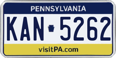 PA license plate KAN5262