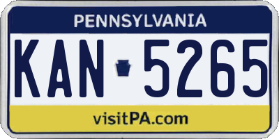 PA license plate KAN5265