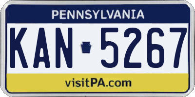 PA license plate KAN5267